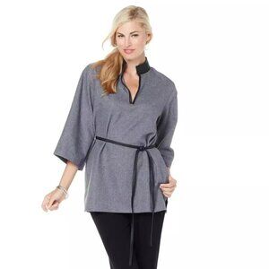 New with Tags Natori Kimono trimmed with vegan leather!